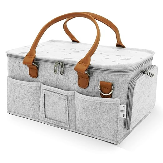 Home For Each - Portable Diaper Caddy Storage Bag with Roll Lid and Removable Dividers, Caddy Org... | Amazon (US)