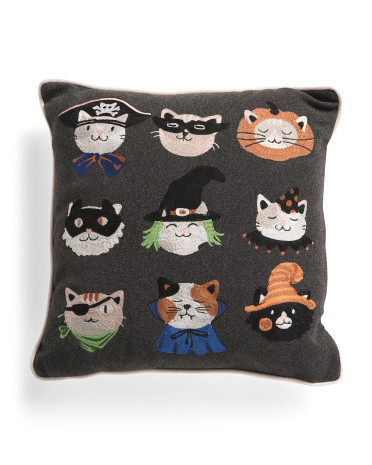 20x20 Masked Cats Pillow | TJ Maxx