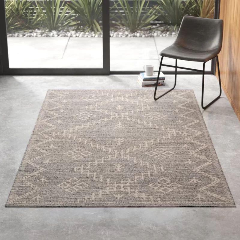 Anders Geometric Handmade Tufted Gray Area Rug | Wayfair North America