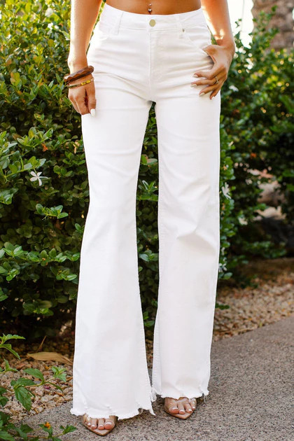 Elizabeth Distressed White Jeans | Shop Priceless