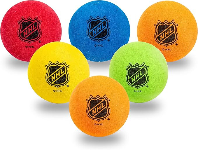 Franklin Sports Mini - Indoor Floor Hockey Balls for Kids - 6 Soft Foam Balls - Assorted Colors | Amazon (US)