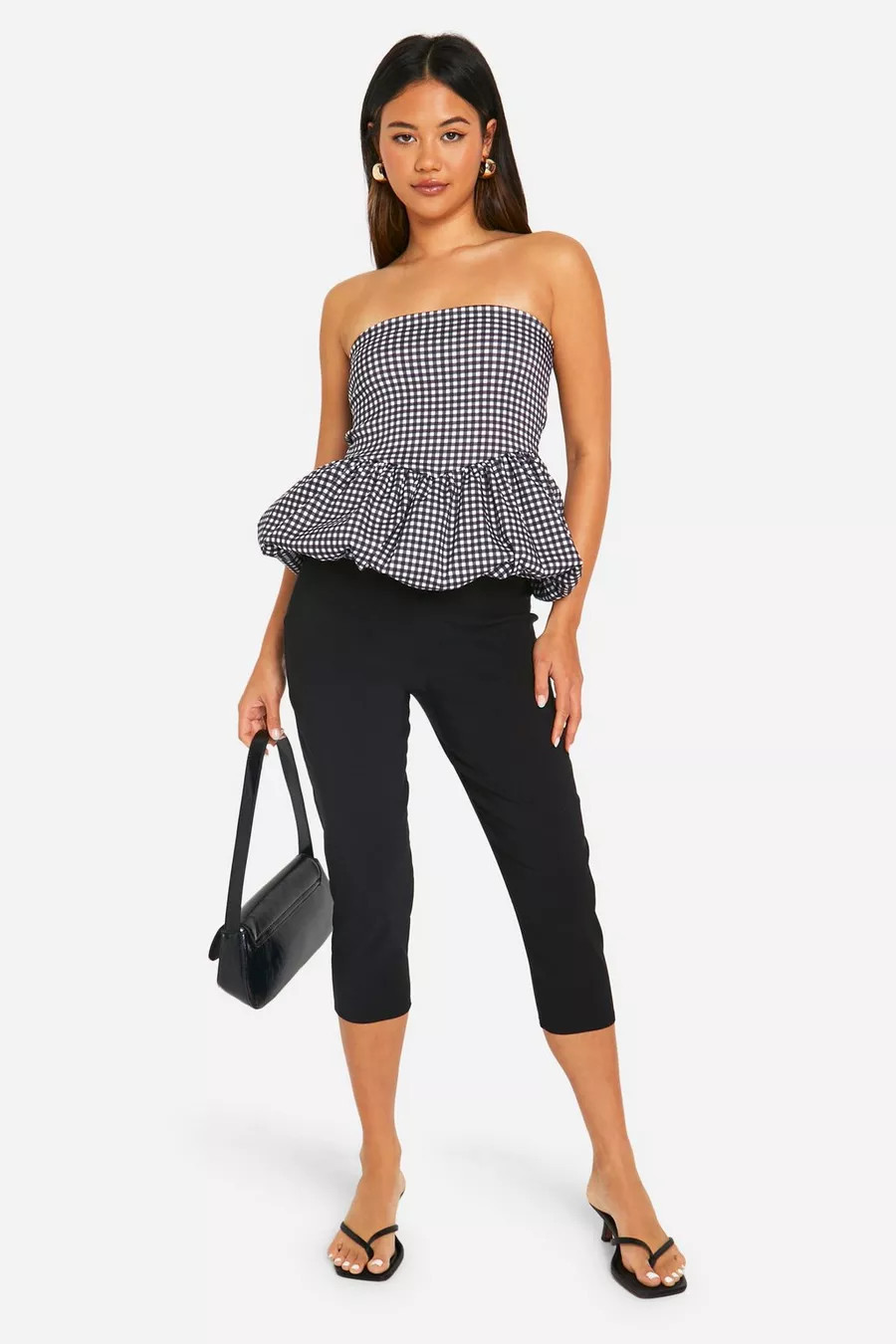 Bengaline Gingham Puff Ball Top | boohoo (US & Canada)