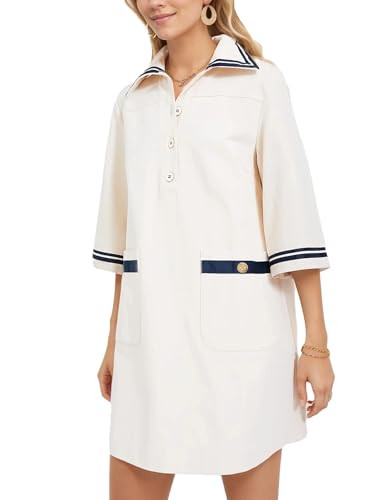 Kedera Women Short Sleeves Button Shift Dress V Neck Summer Tshirt Dress with Pockets | Amazon (US)