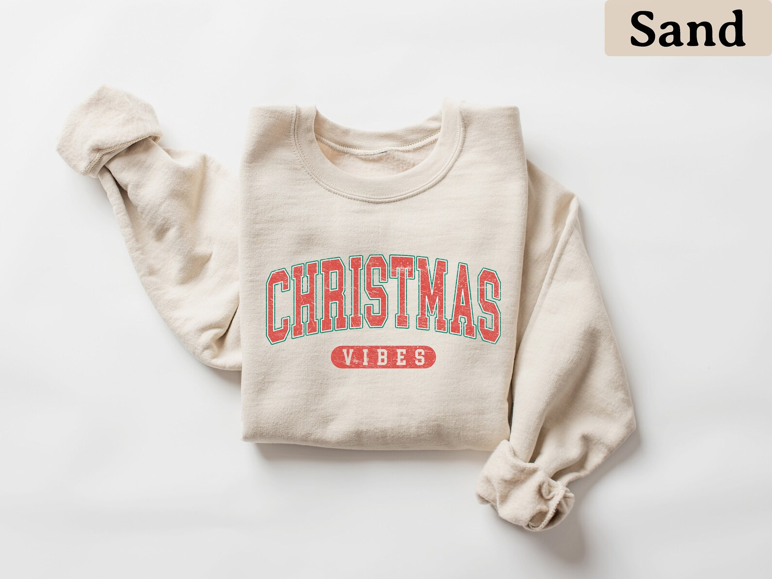 Christmas Vibes Sweatshirt Retro Christmas Sweatshirt - Etsy | Etsy (US)