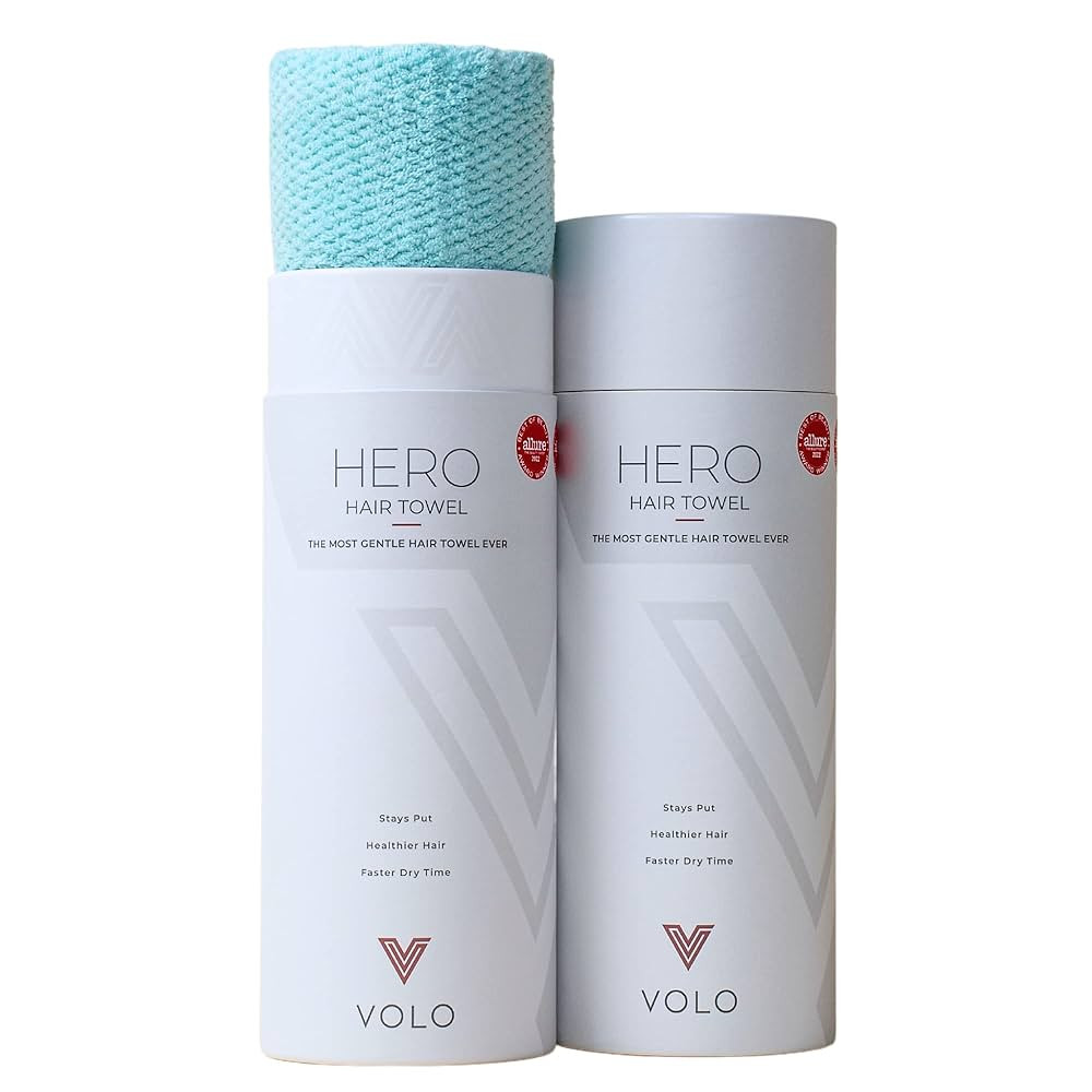 VOLO Hero Capri Blue Hair Towel | Ultra Soft, Super Absorbent, Quick Drying Nanoweave Fabric | Re... | Amazon (US)