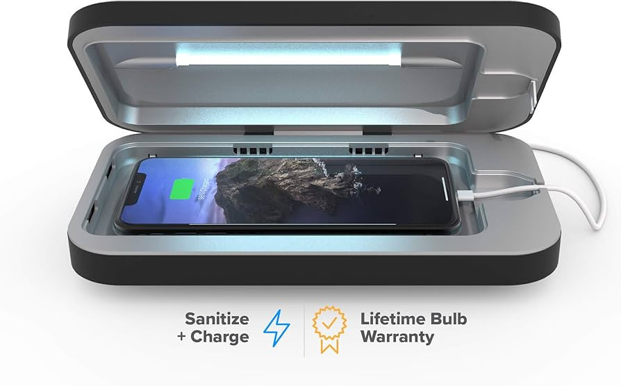 PhoneSoap 3 UV Cell Phone Sanitizer & Dual Universal Cell Phone Charger Box | Patented & Clinical... | Amazon (US)