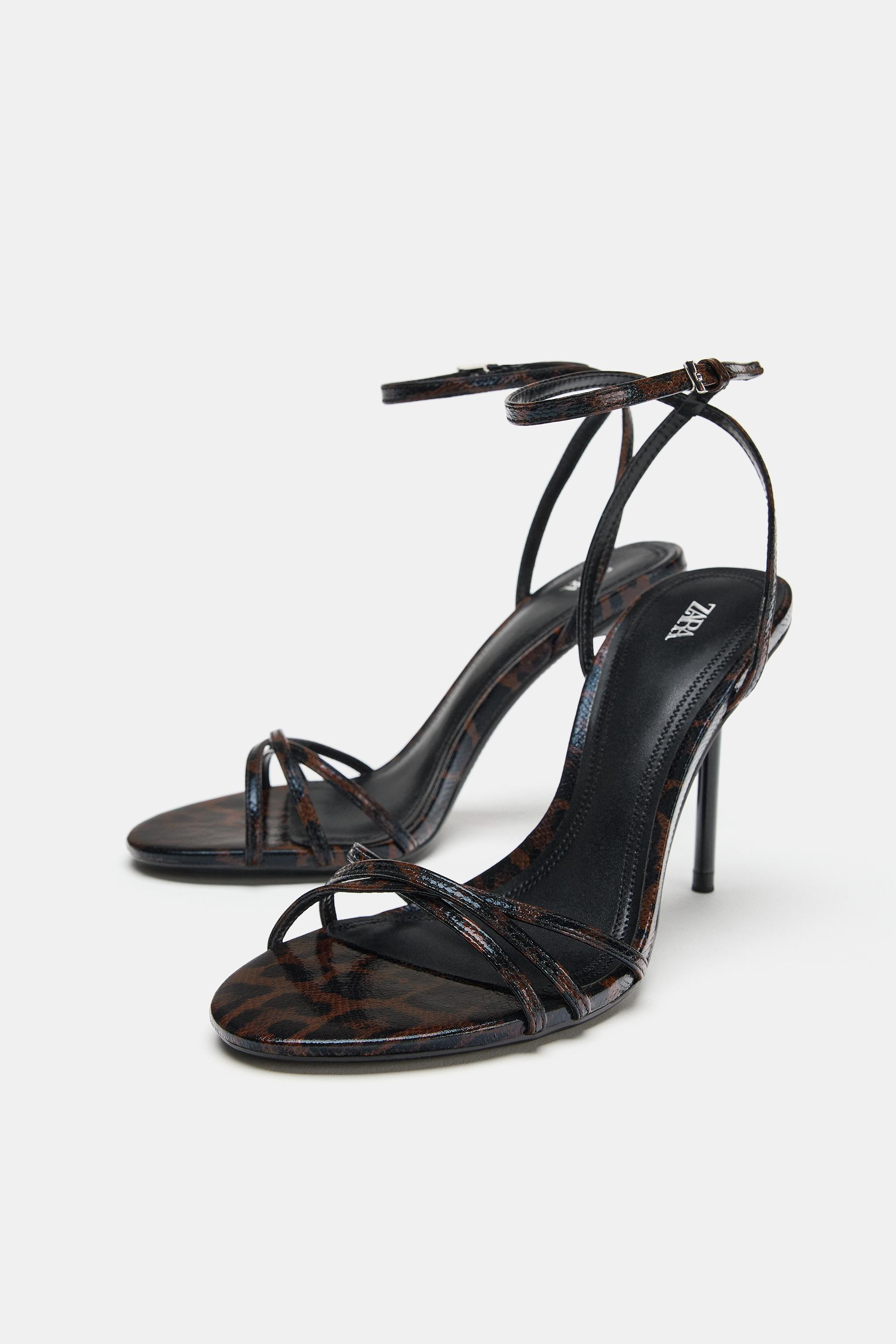ANIMAL PRINT HEELED SANDALS | Zara US