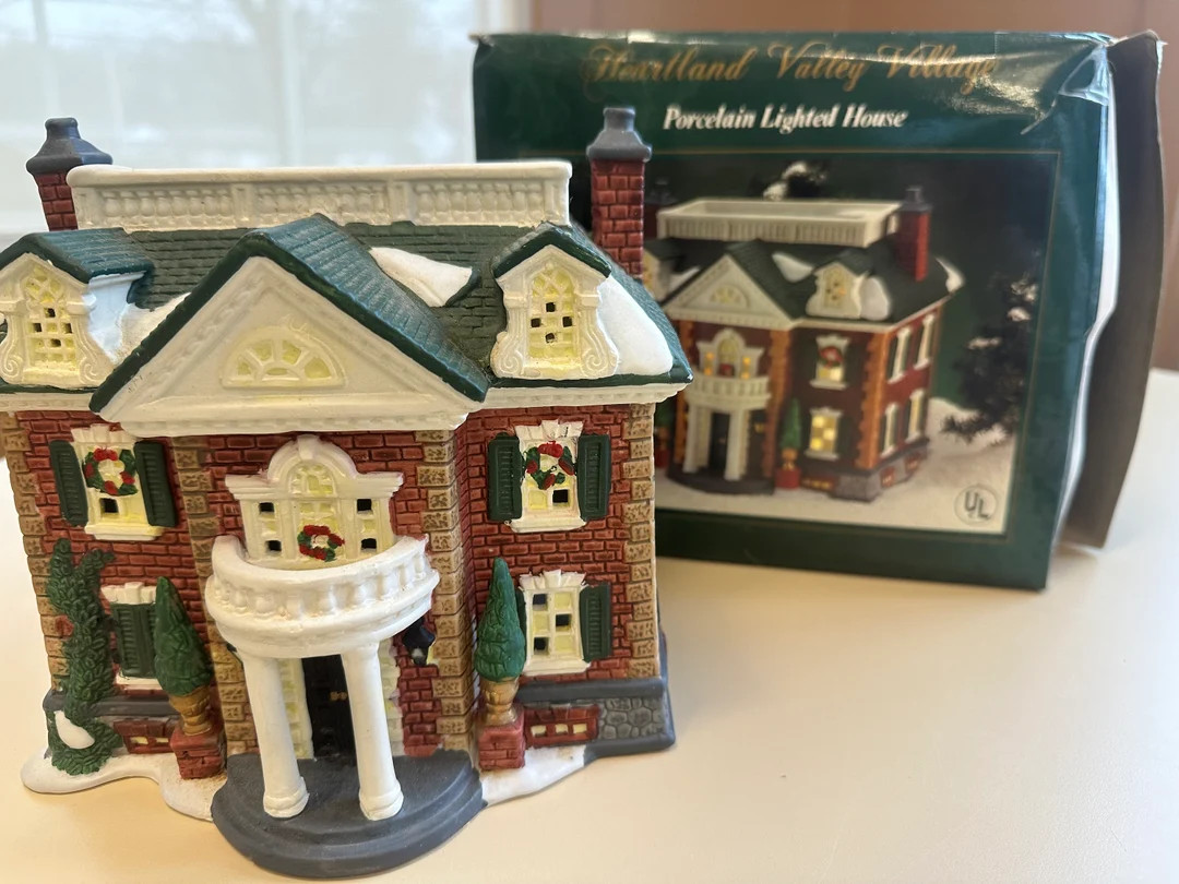 Heartland Valley Village Porcelain Lighted Christmas Village Red Brick House Southern Mansion Chr... | Etsy (US)