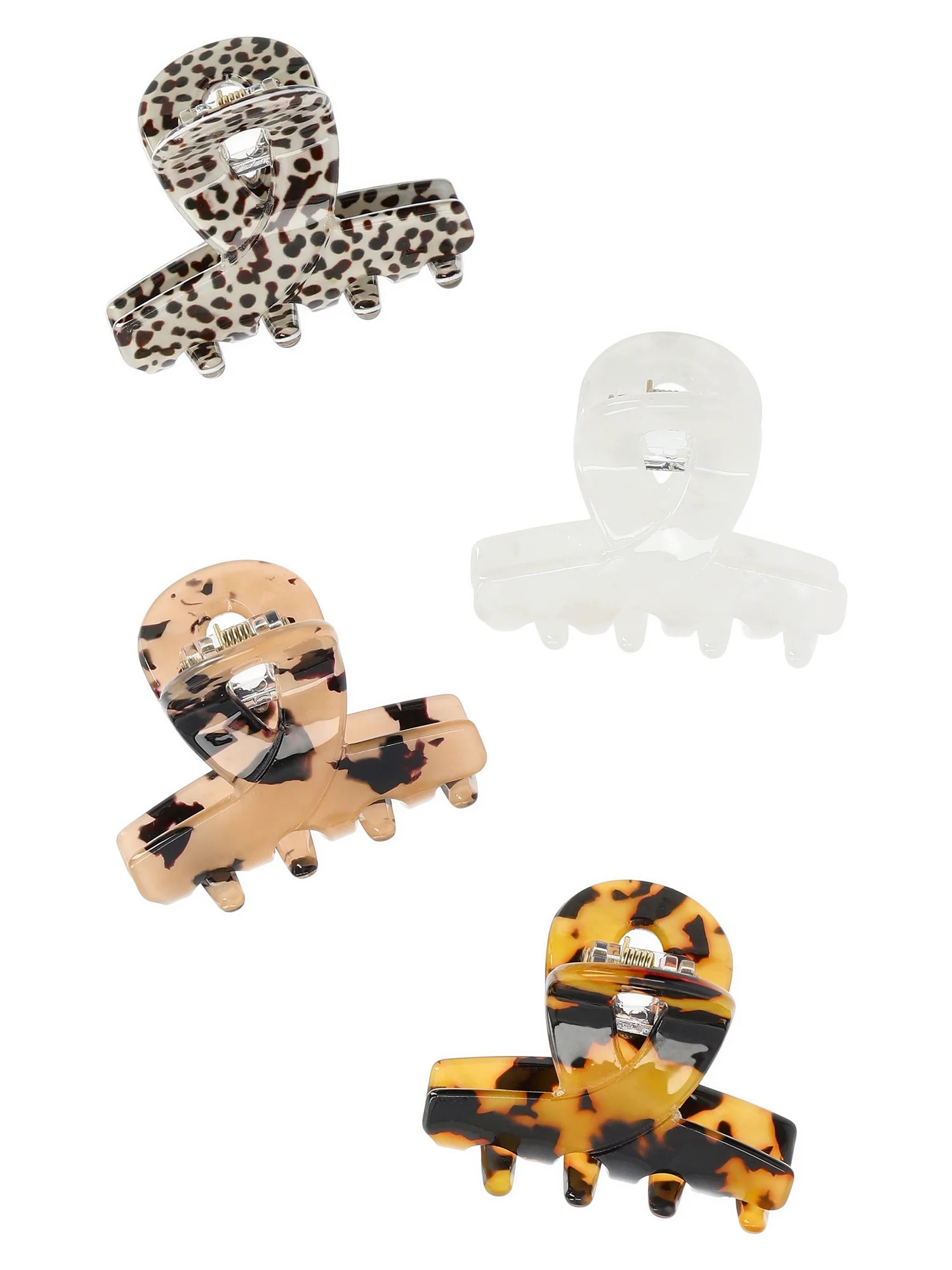 Time and Tru Women's Mini Hair Claw Clips, 4-Pack | Walmart (US)