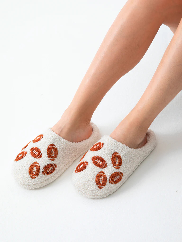 Shiraleah Game Day Slippers, Ivory | Shiraleah