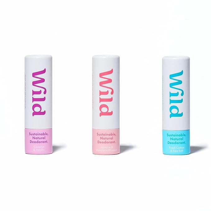 Wild - Pack of 3 Mini Deodorants - Aluminum Free - Long Lasting Protection - Great for Vacation &... | Amazon (US)