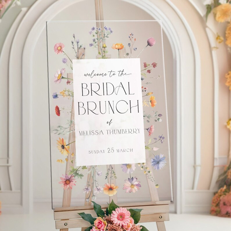 Wildflowers Bridal Shower Sign, Floral Bridal Shower Welcome Sign, Wildflowers Bridal Brunch Sign... | Etsy (US)