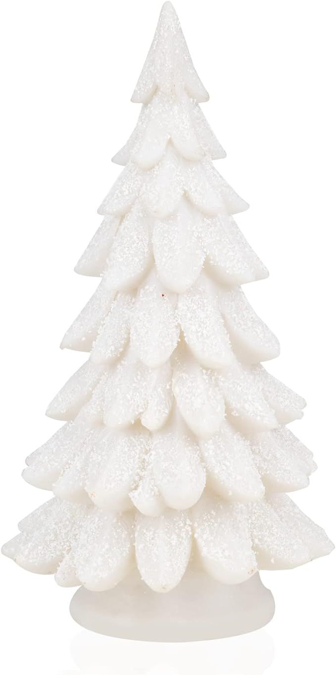 Bdor White Christmas Tree, 11inchs Table Top Christmas Trees, Exquisite Resin Christmas Ornaments... | Amazon (US)