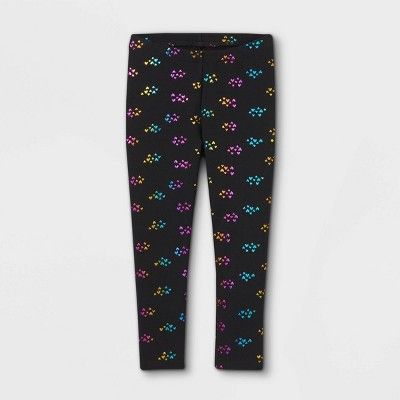 Toddler Girls' Rainbow Shine Heart Leggings - Cat & Jack™ Black | Target