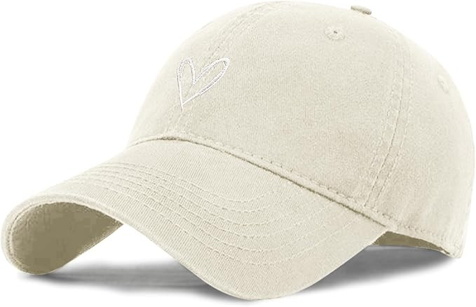 Vintage Heart Embroidered Baseball Cap Distressed Adjustable Hat for Women Low Profile Dad Hats U... | Amazon (US)