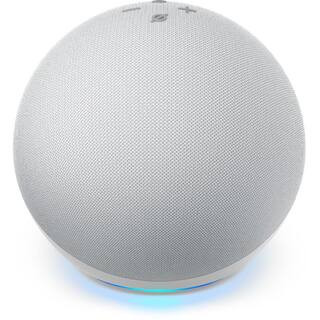 Echo (4th Gen) with Premium Sound, Smart Home Hub, and Alexa - Glacier White | The Home Depot