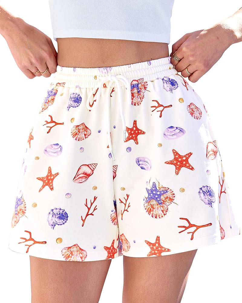 BTFBM Casual Floral Shorts for Women Beach Fashion Pajama 2026 Summer Outfits Lounge Sleep Y2K Be... | Amazon (US)