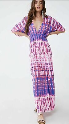 Details about   NWT Forever 21 Tie-Dye Maxi Dress - Pink Purple - Size Small | eBay US