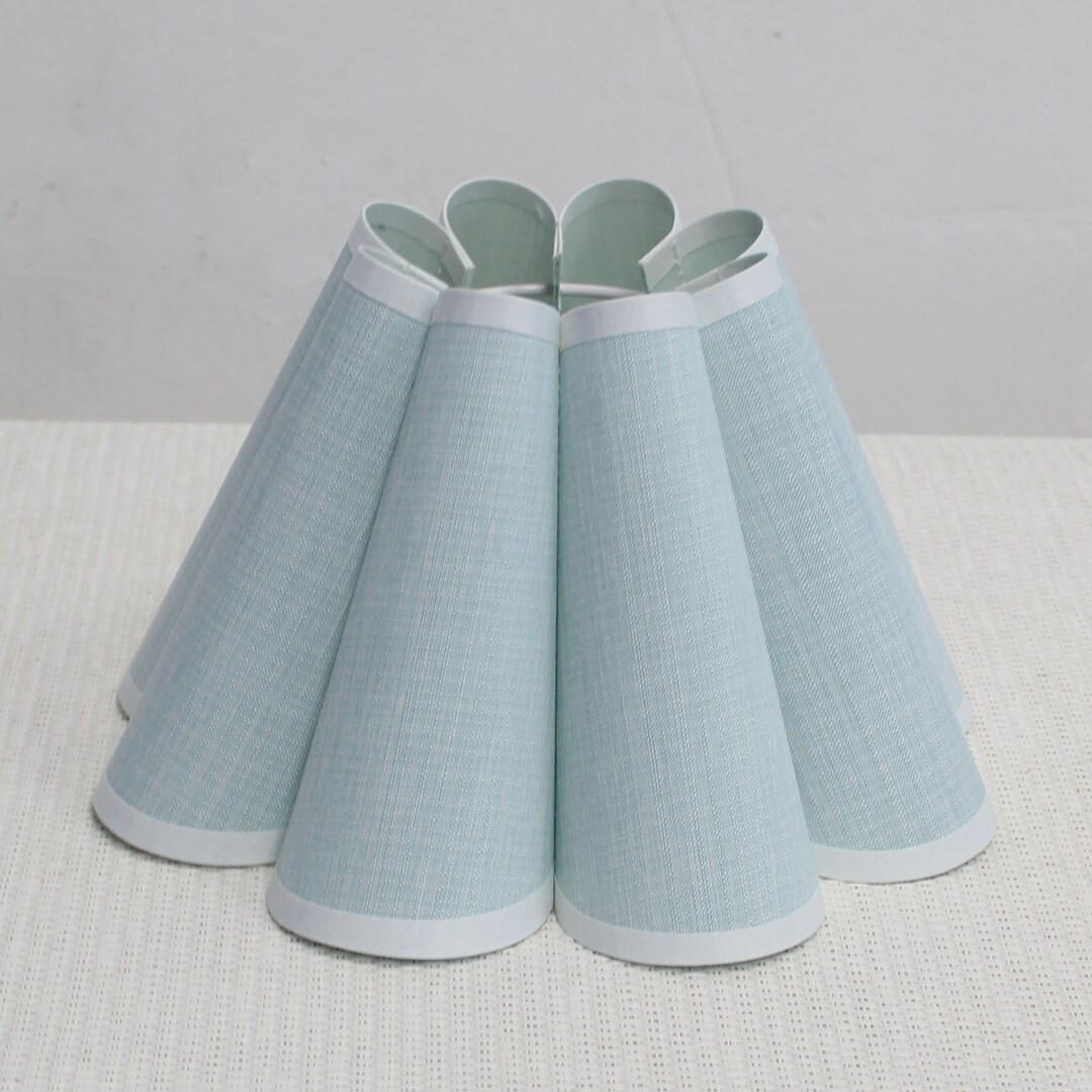 Duzy Handmade Light Greenish-blue Fabric and Acrylic Pleated Lampshade-40#, Custom Made，110-240... | Etsy (US)