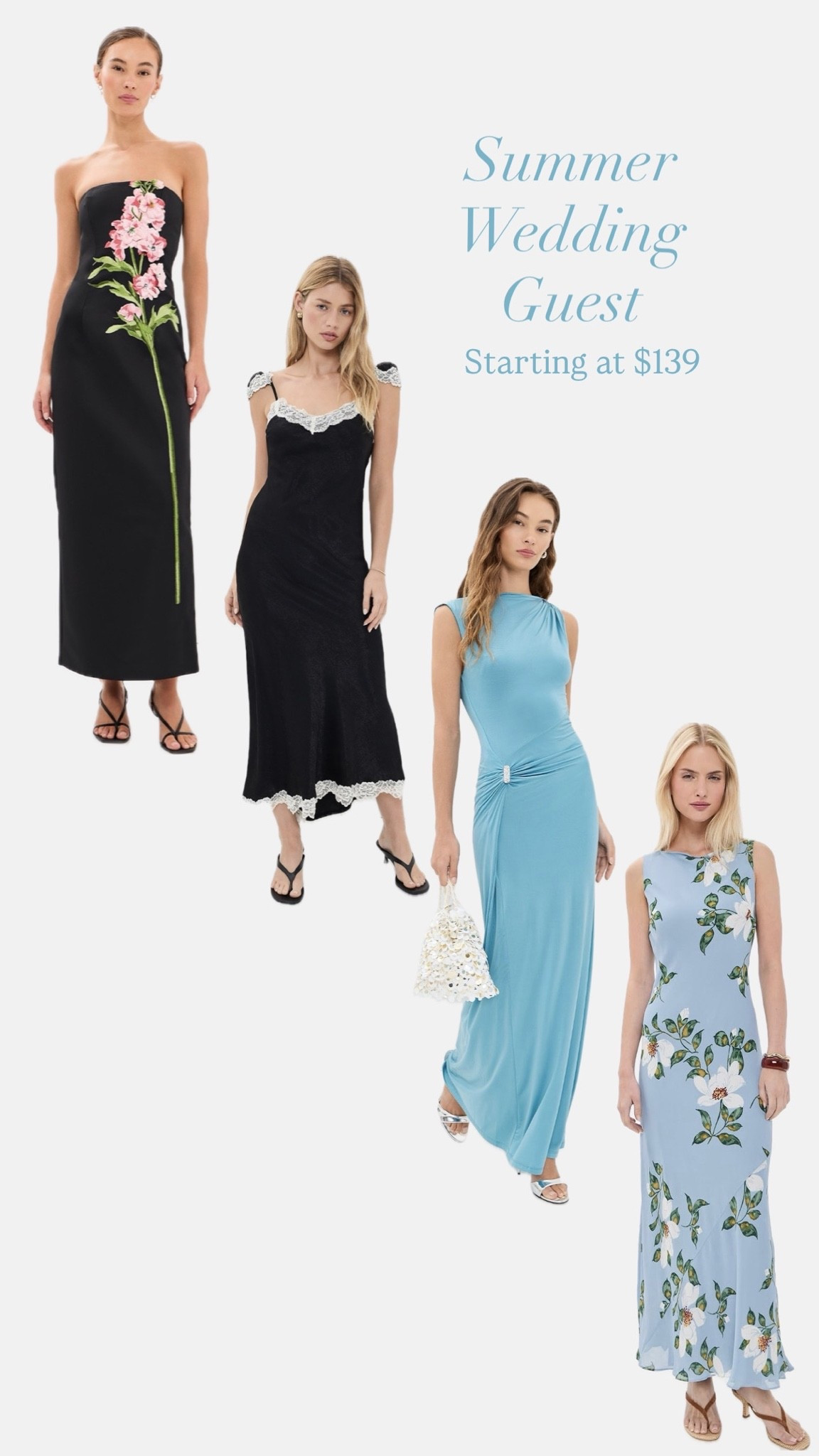 Summer wedding guest options starting at $149 💌💌💌 — daily edit cover from Found by Em