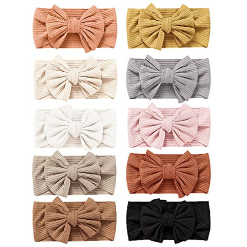 Niceye Baby Girls Headbands with Bows Handmade Hair Accessories Stretchy Hairbands for Newborn Infant Toddler | Amazon (US)