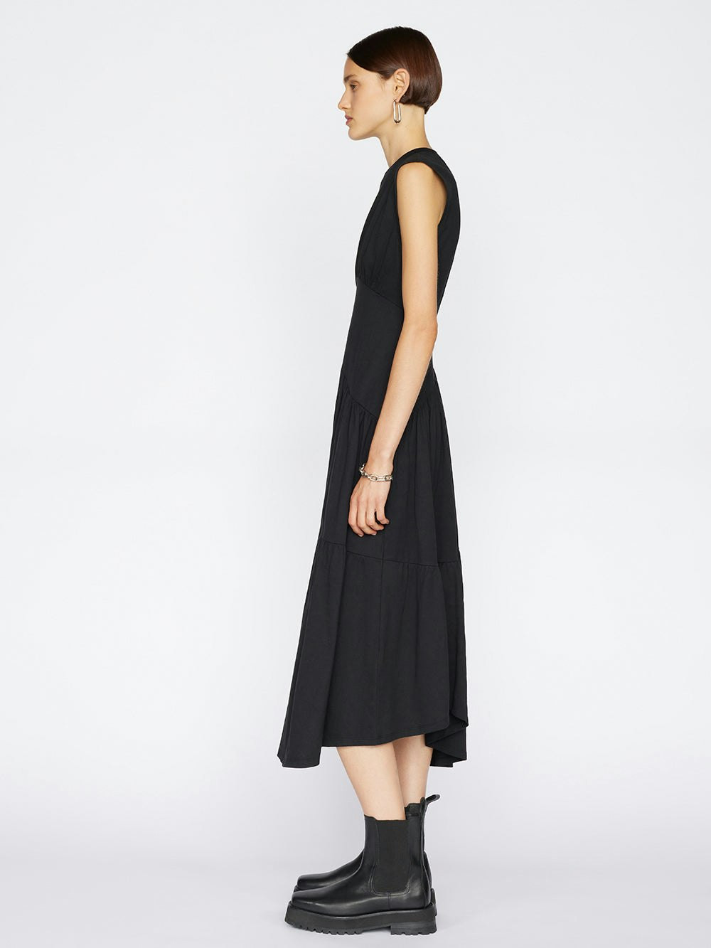 Gathered Seam Knit Dress -- Noir | Frame Denim