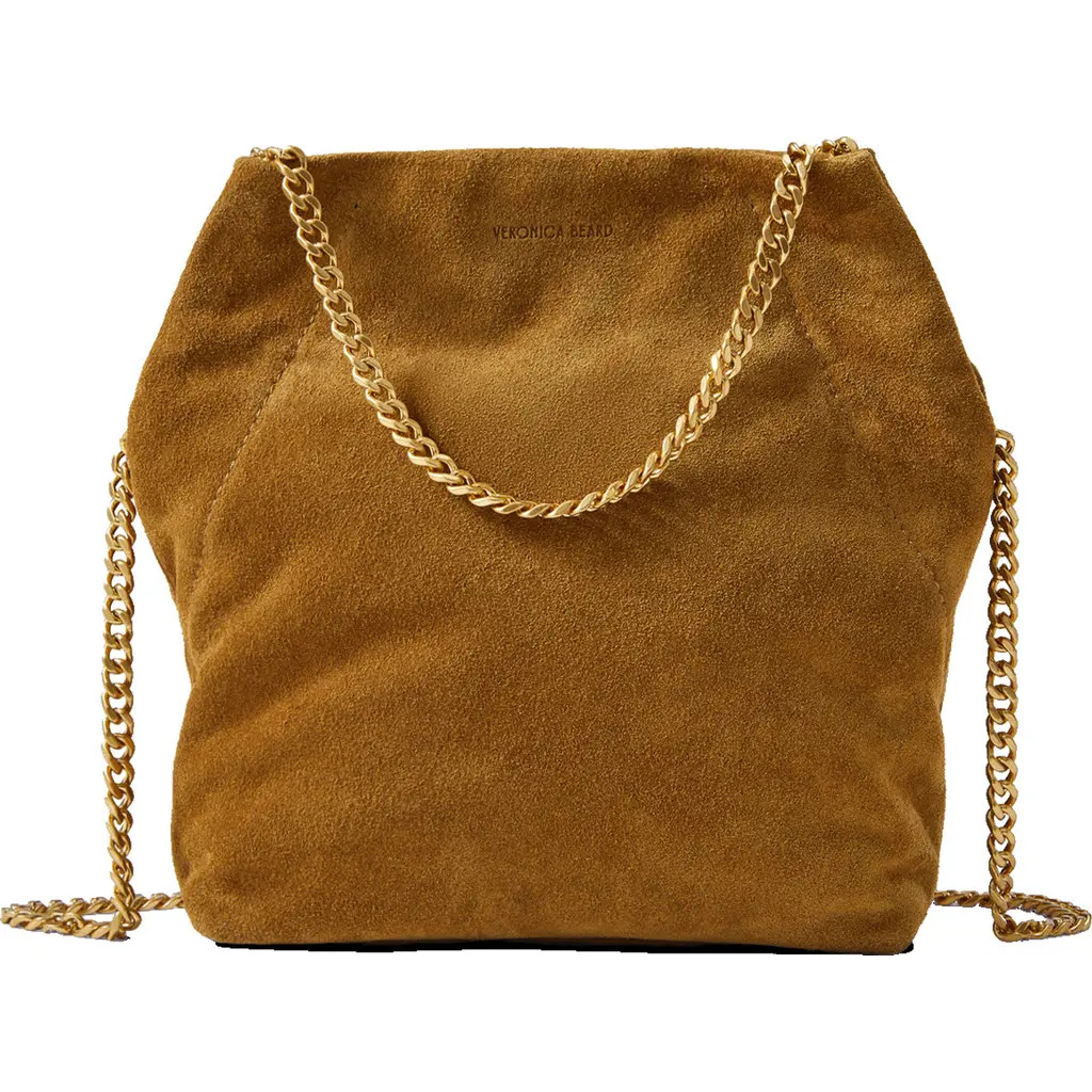 Veronica Beard Small Slouch Metallic Convertible Leather Shoulder Bag in Acorn at Nordstrom | Nordstrom