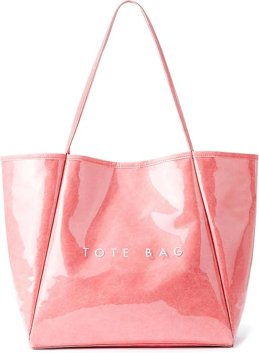 KALIDI PVC Tote Bag Women Large Kraft Paper Travel Beach Bag Jelly Purses | Amazon (US)