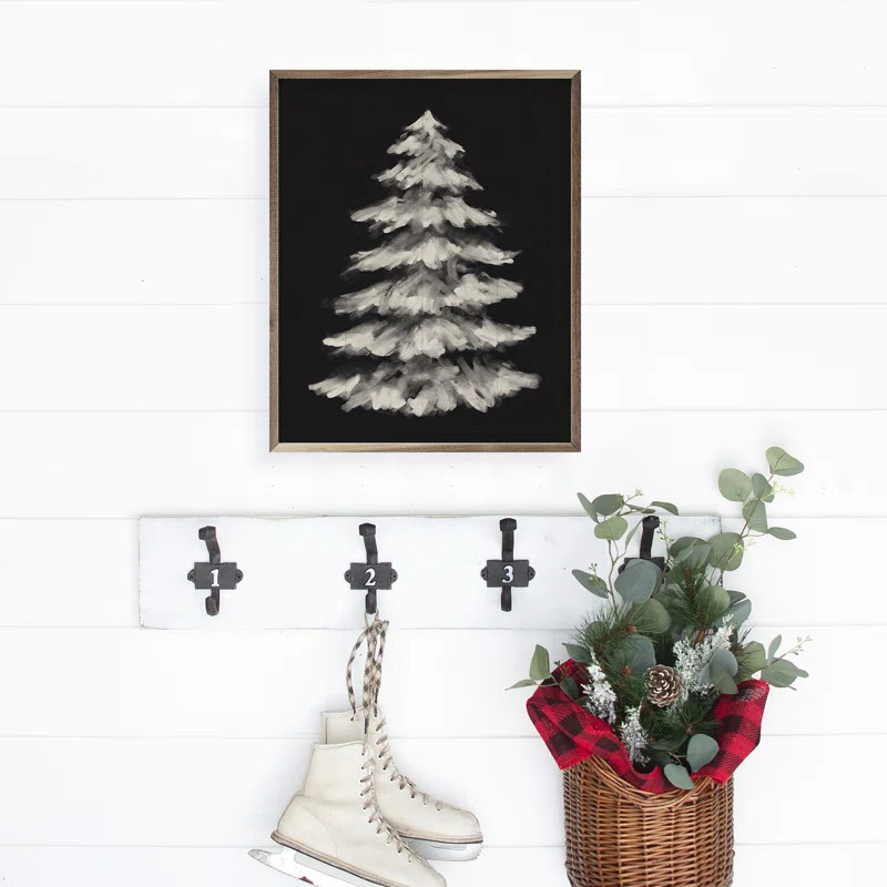 Moody Christmas 2 Tree Framed On Wood by Emily Wood Textual Art | Wayfair North America