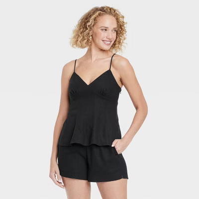 Women's Fit N Flare Linen Tank Top - A New Day™ | Target