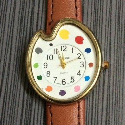 Finesse Women's Watch Art Lovers Pallette White Dial on Brown Leather Strap Band  | eBay | eBay US