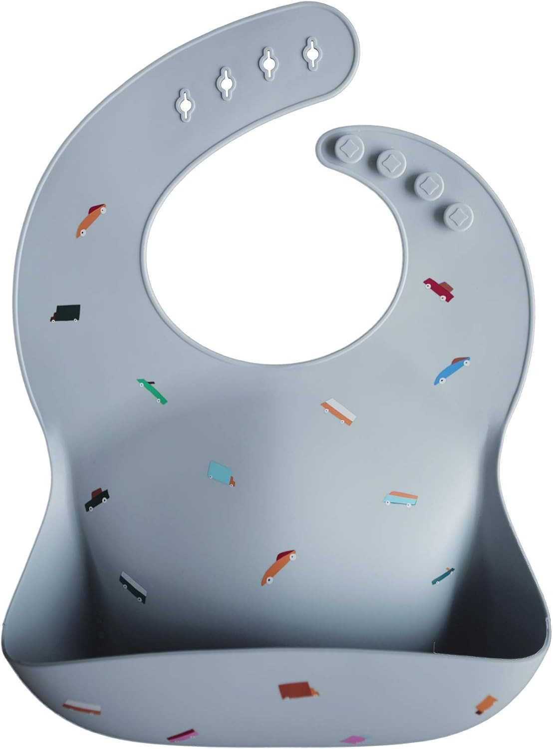 mushie Silicone Baby Bib | Adjustable Fit Waterproof Bibs (Retro Cars) | Amazon (US)