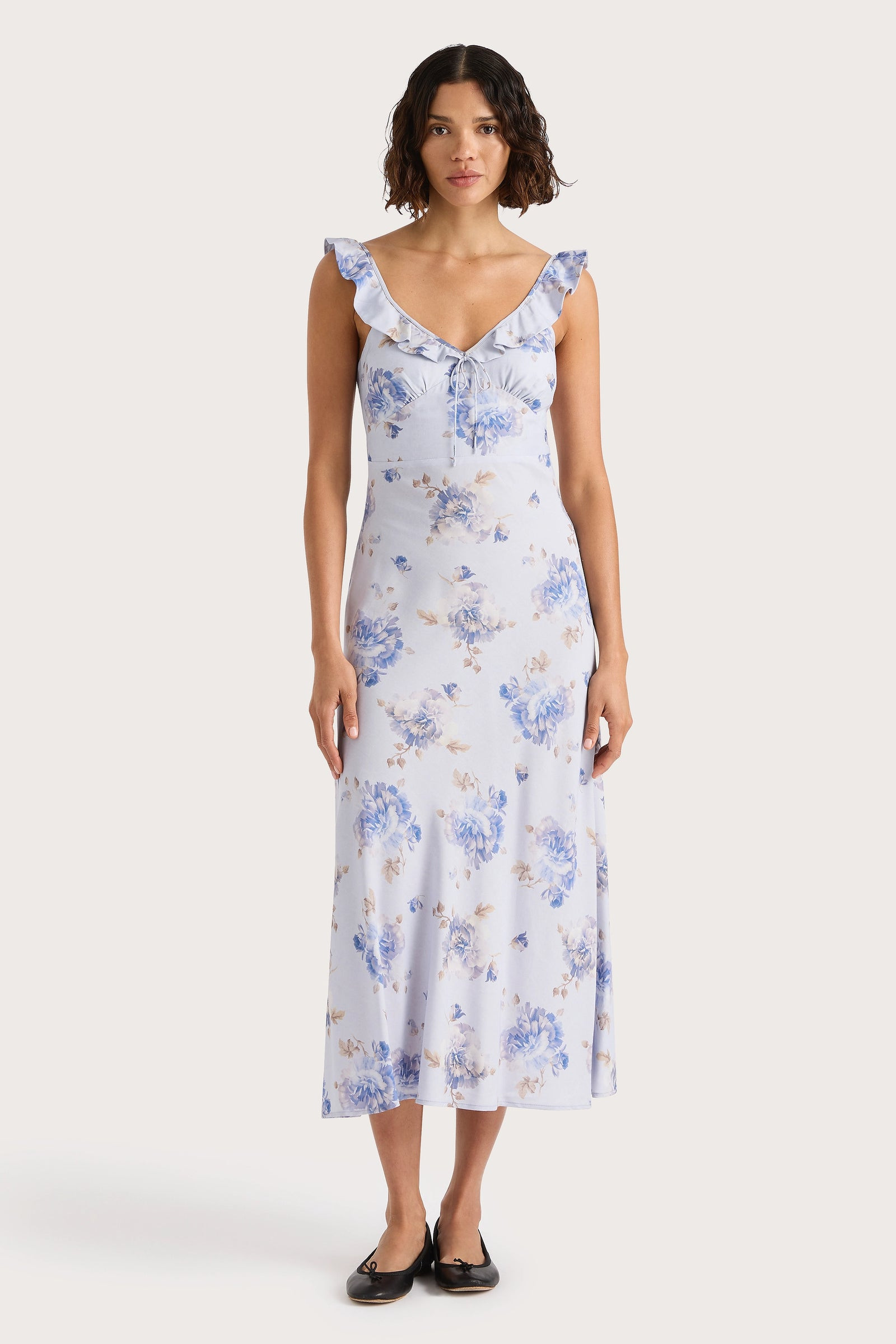 Yvonne Midi Dress Leona Floral Lilac | Faithfull (AU)
