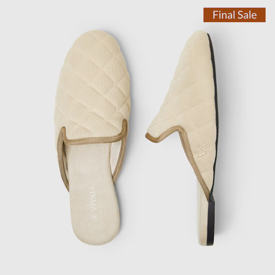 Round-Toe Quilted Mules | VIVAIA