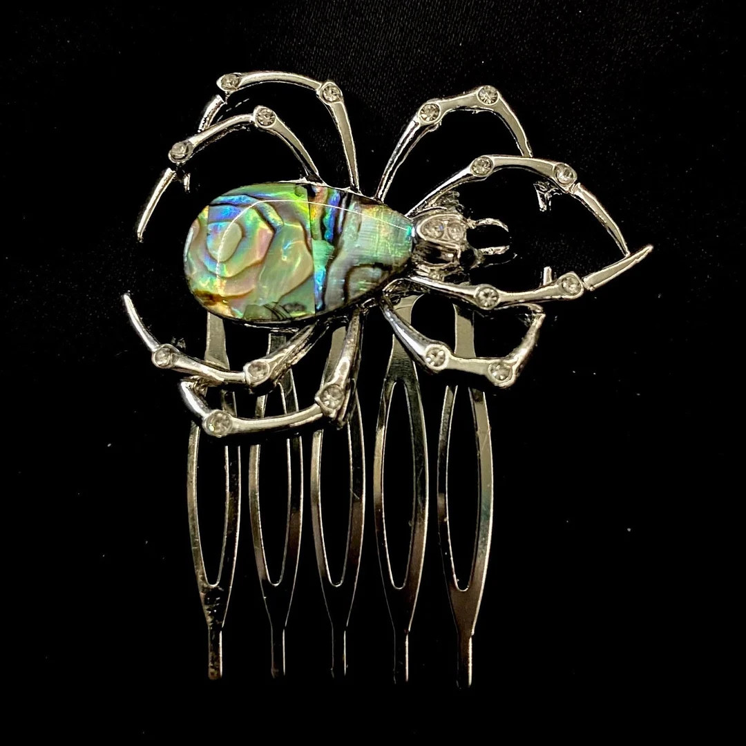 Abalone Spider Hair Comb Spider Hair Comb Goth Hair Comb - Etsy | Etsy (US)