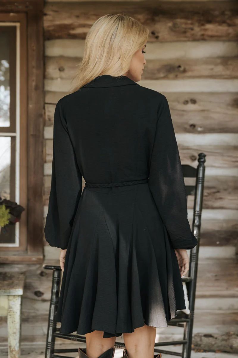 Black Beaded Belt Shirt Dress | Magnolia Boutique | Magnolia Boutique