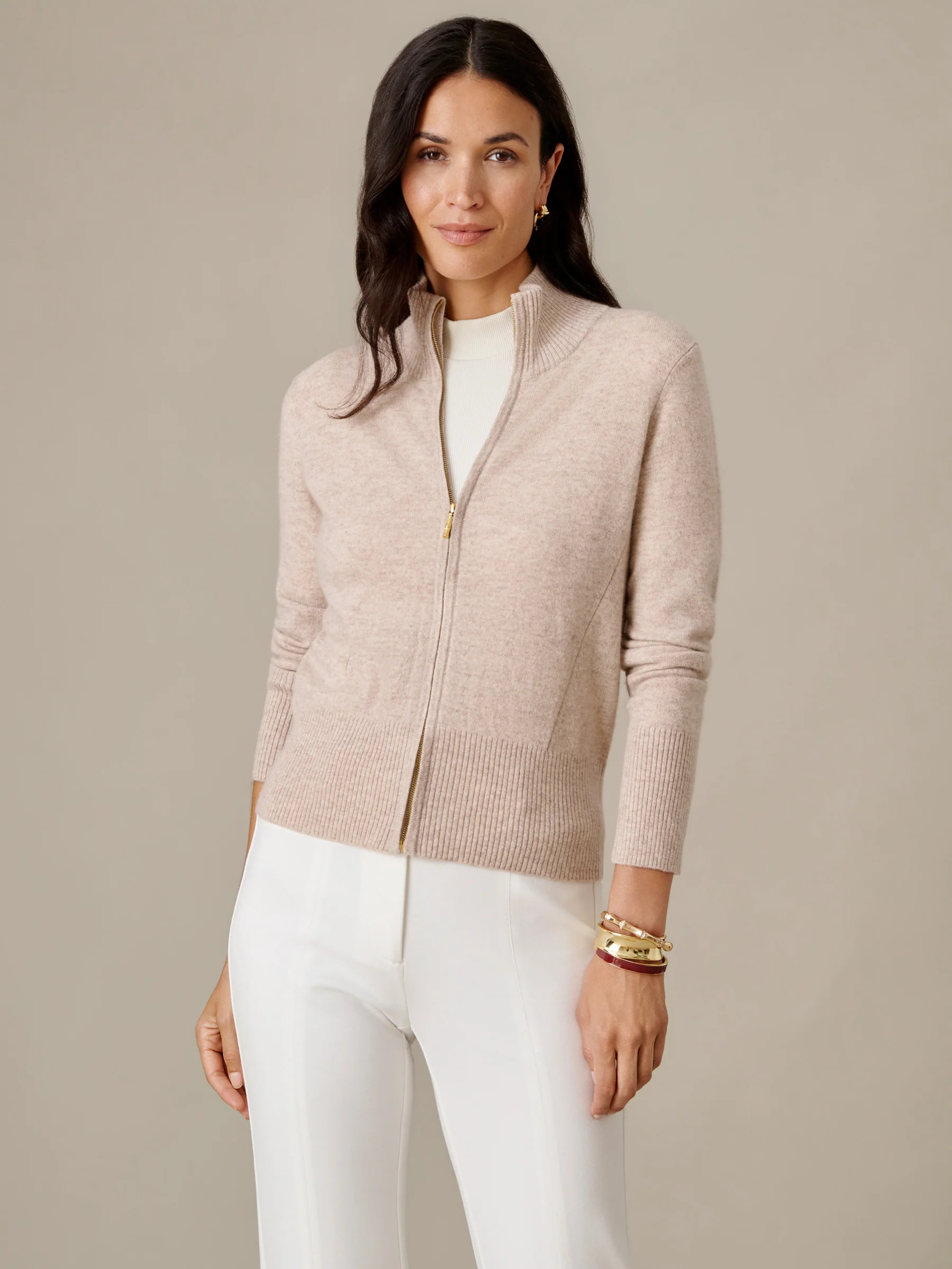 H_Oatmeal Solid Kendall Cashmere Sweater | Women's Sweaters | J.McLaughlin | J.McLaughlin