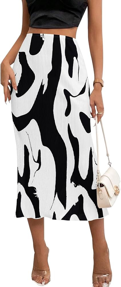 Pretty Garden Womens Floral Casual Stretchy High Waisted Knee Length Pleated A Line Plisse Flared... | Amazon (US)