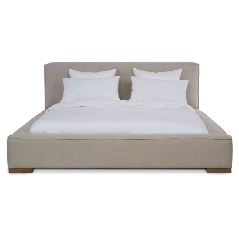 Edson Platform Bed, Natural Linen | One Kings Lane