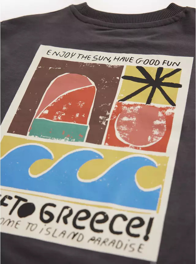 Charcoal Island Paradise Graphic T-Shirt 1-2 years | Tu Clothing