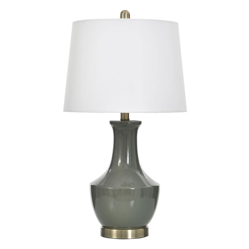Green Ceramic Lamp with Shade, 26" | At Home