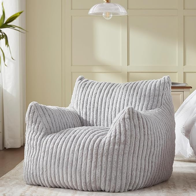 Giant Bean Bag Chairs for Adults Teens, Large Bean Bag Sofa Chairs with Filling Comfy Fuzzy BeanB... | Amazon (US)