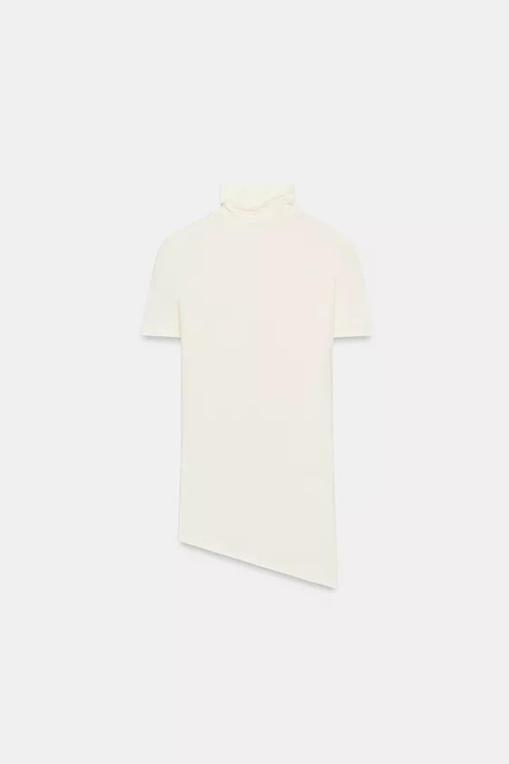 ASYMMETRIC TURTLENECK T-SHIRT | Zara US