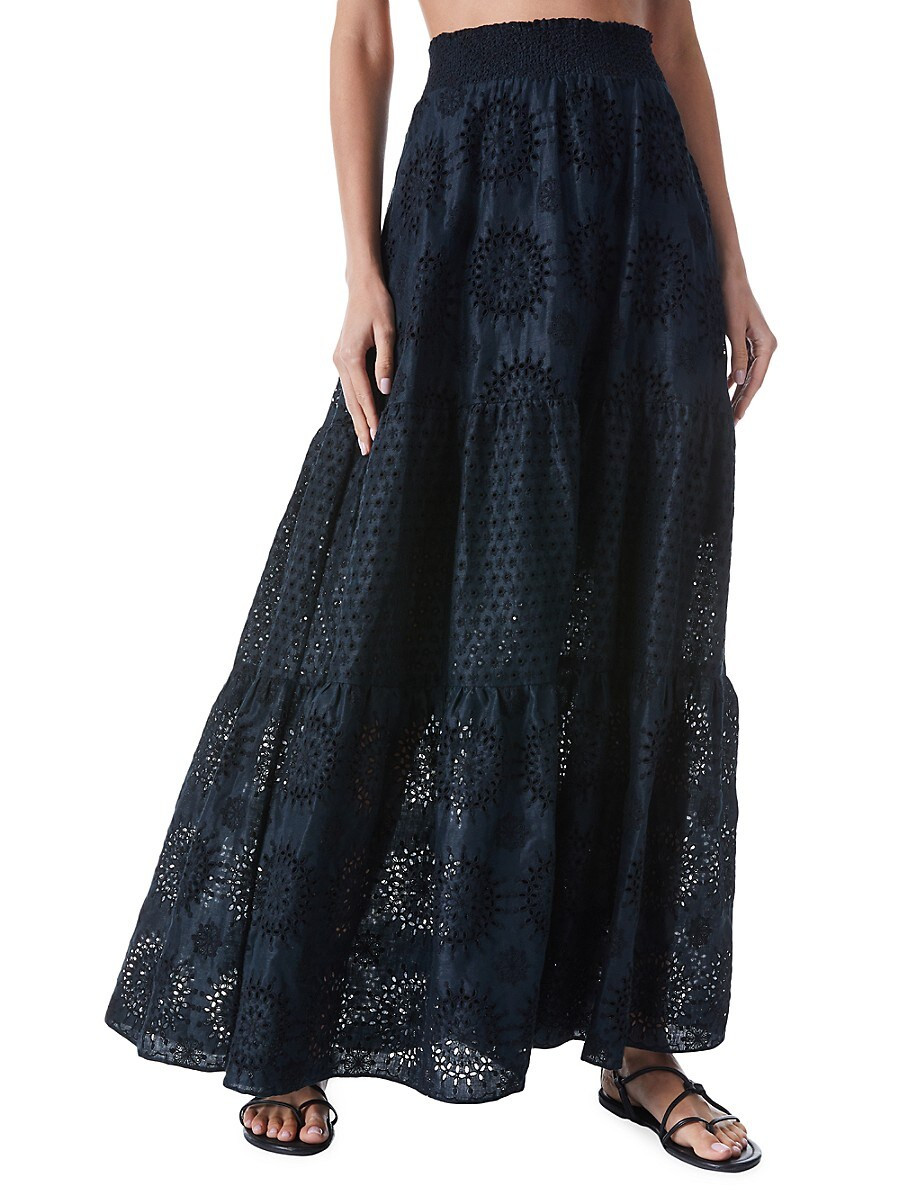 Alice + Olivia Women's Reise Paneled Maxi Skirt - Navy - Size 8 | Saks Fifth Avenue OFF 5TH