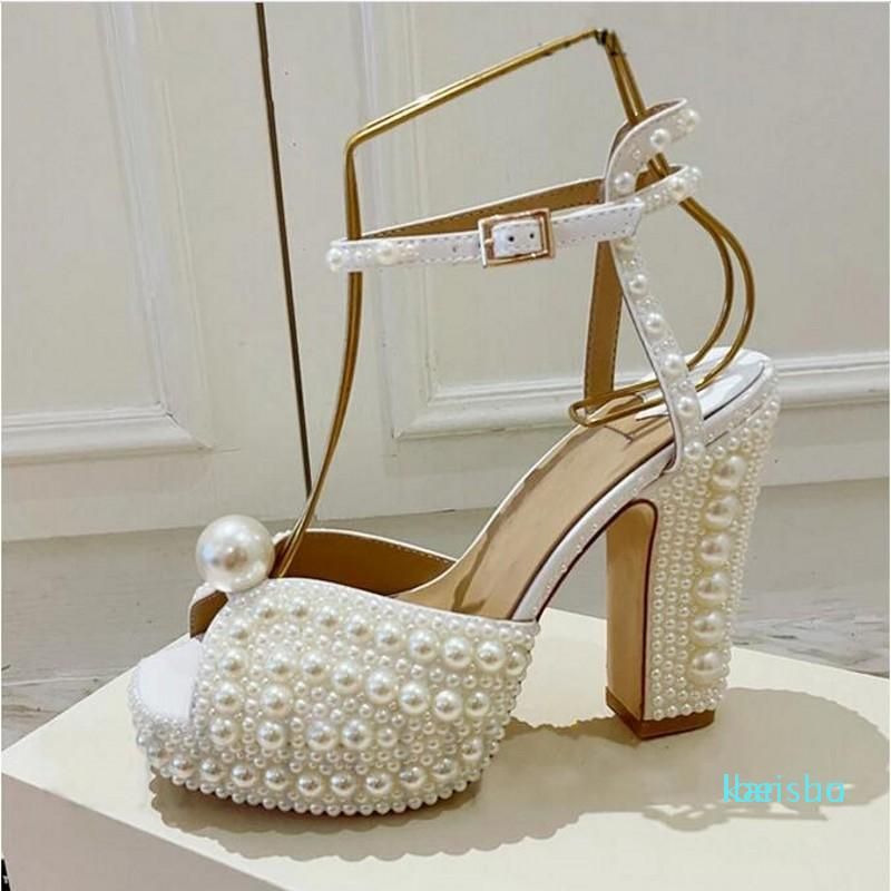Women Pearls Platform Sandals Peep toe Diamond Wedding Party Shoes Lady Pumps | DHGate