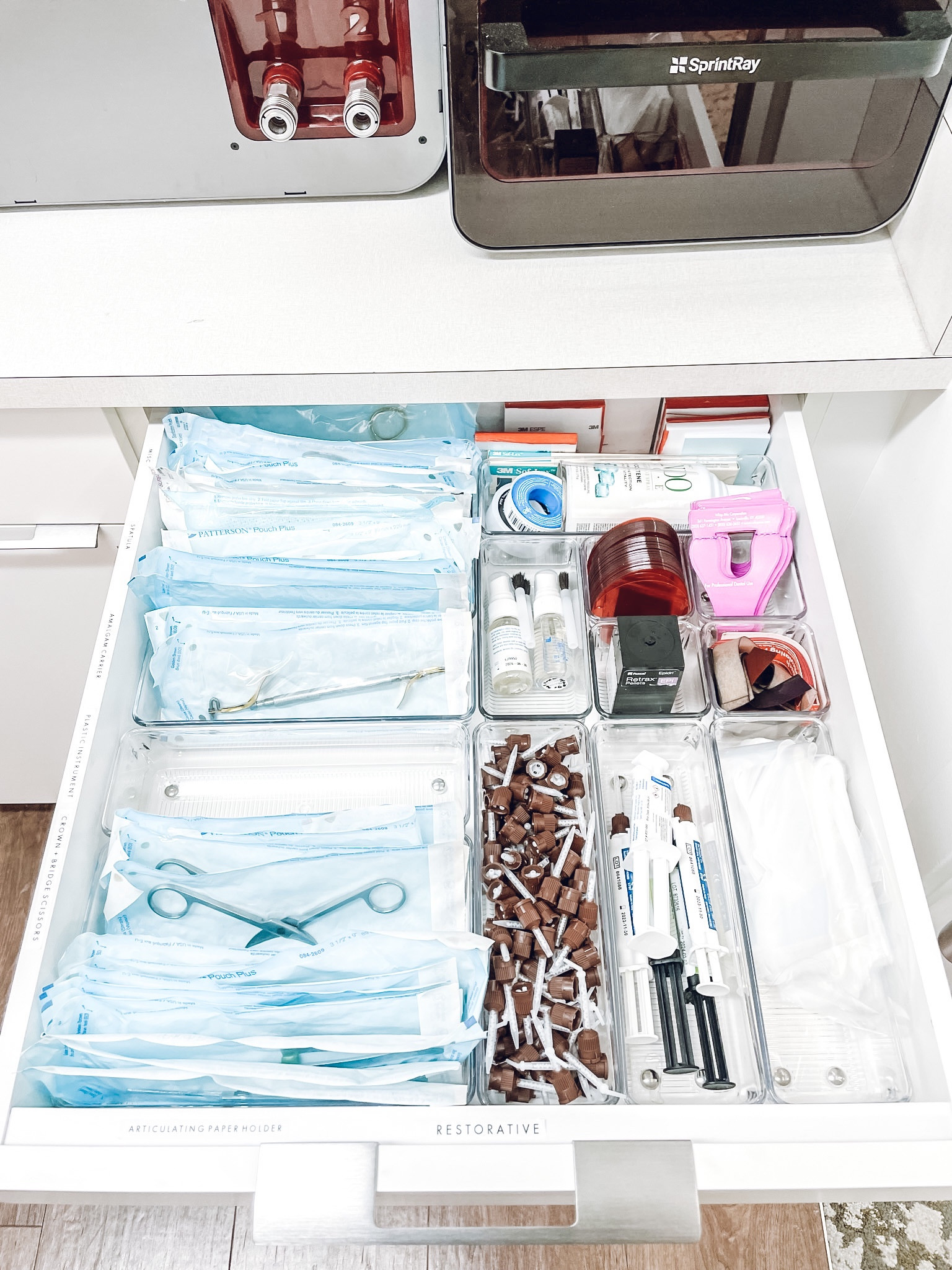 Dental office organization✨ IDesign Linus Deep Drawer Organizers.