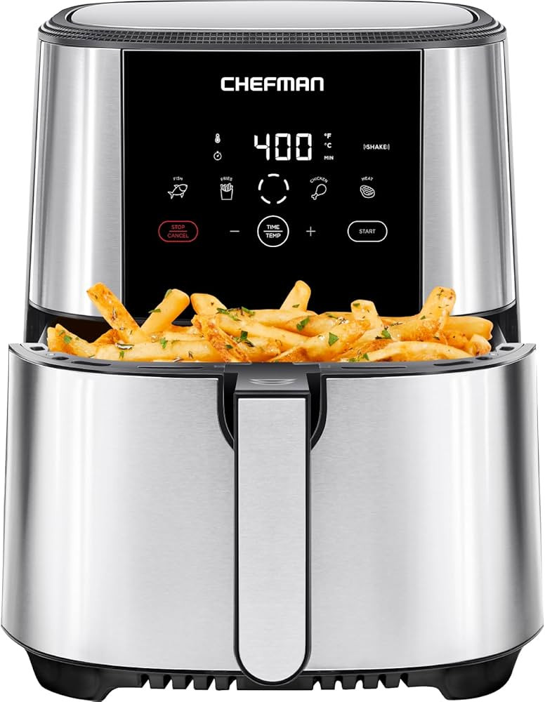Chefman TurboFry Touch Air Fryer, Large 5-Quart Family Size, One Touch Digital Control Presets, F... | Amazon (US)