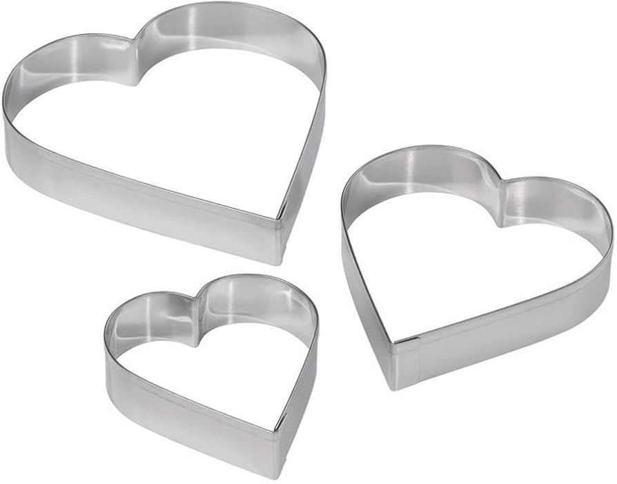 Tala Stainless Steel Heart Shape Cookie Cutters, Set of 3 cutters perfect for use with Cookie and... | Amazon (UK)