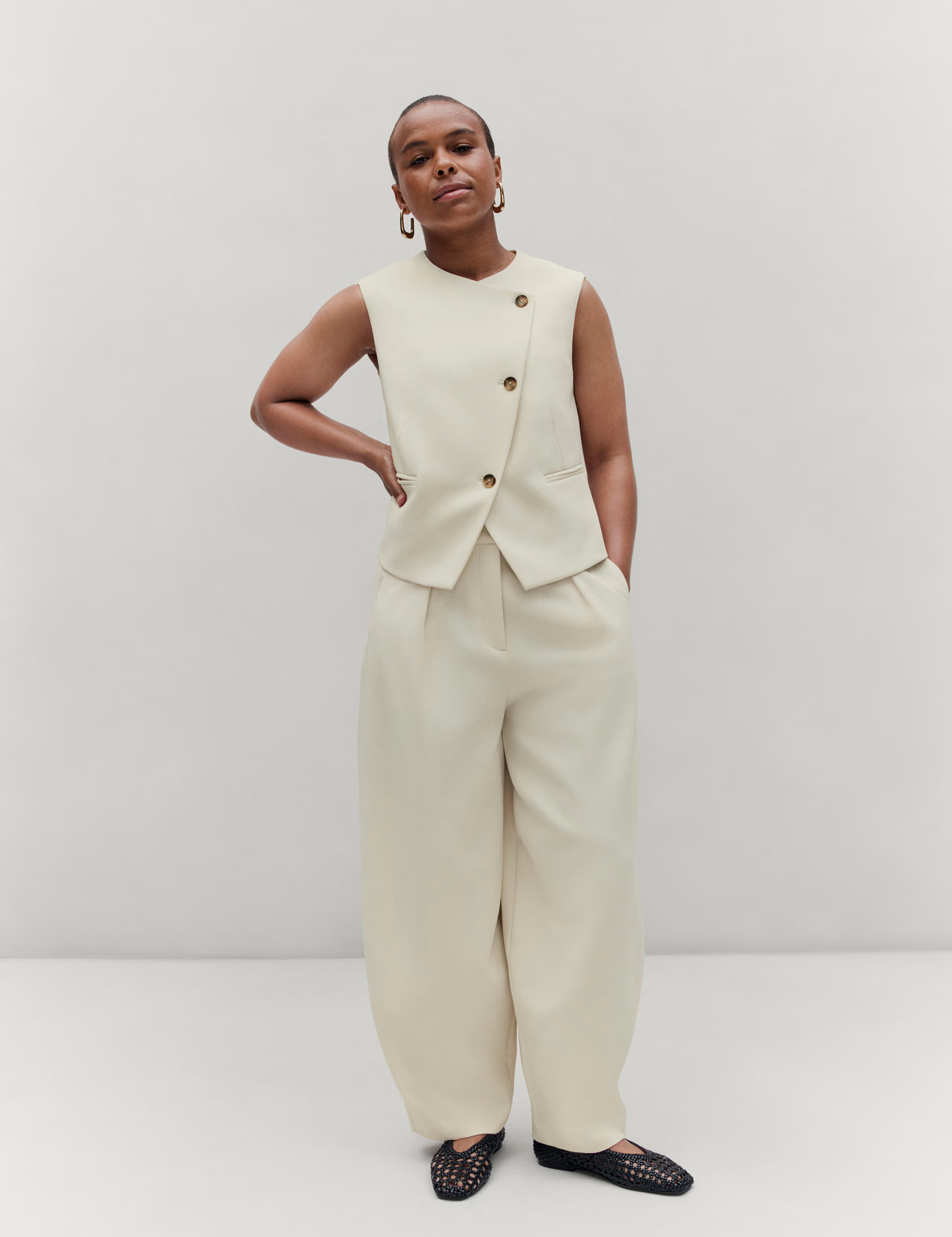 Tailored Pleat Front Barrel Leg Trousers | Marks & Spencer (UK)