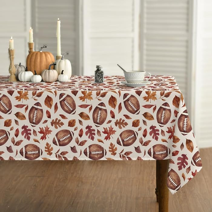 Horaldaily Fall Tablecloth 60 x 84 Inch Rectangular Football Game Day | Amazon (US)